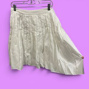 Cute creamy white cotton pleated mini skirt breezy festival beach Talbots fairy